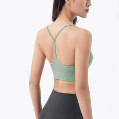 Lightweight strappy sports bra for yoga and fitness - LANIZI