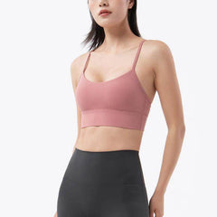 Lightweight strappy sports bra for yoga and fitness - LANIZI