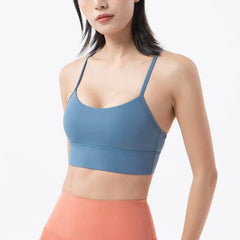 Lightweight strappy sports bra for yoga and fitness - LANIZI