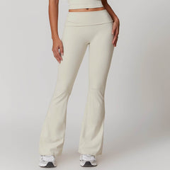 Soft grey flare leggings for gym and workouts - LANIZI