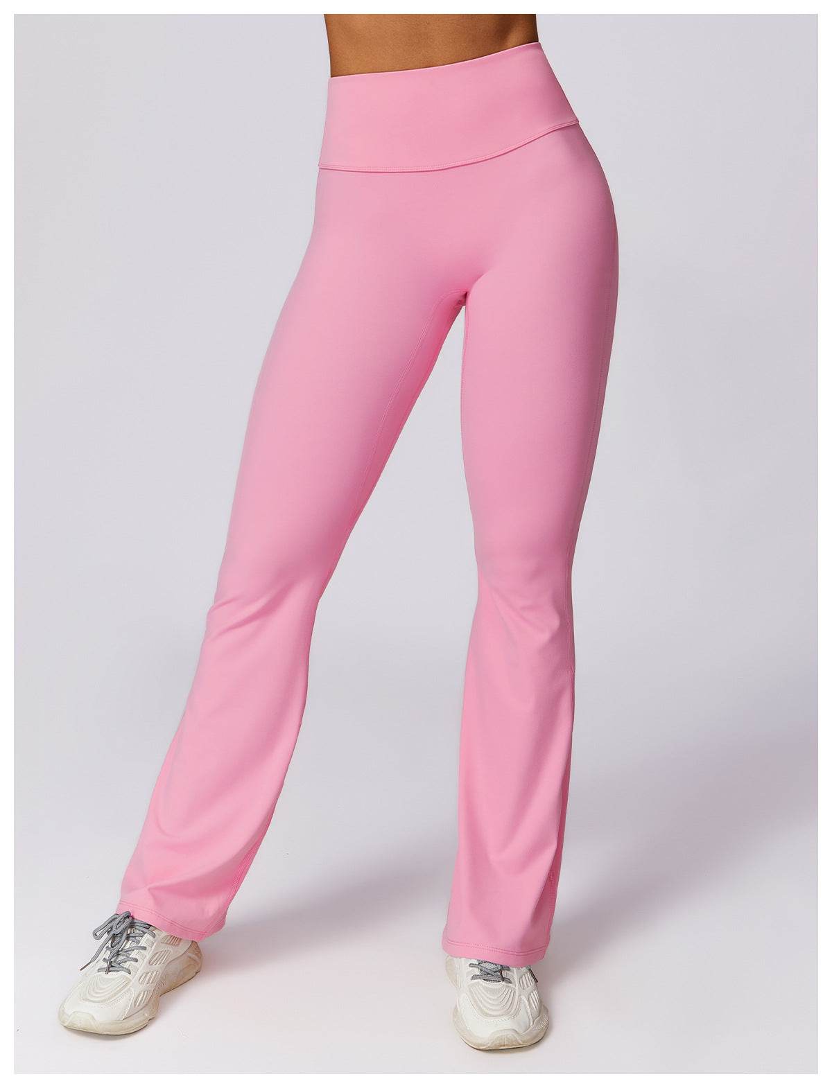 Soft brown flare leggings for gym and running - LANIZI