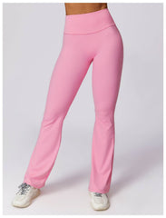 Soft brown flare leggings for gym and running - LANIZI