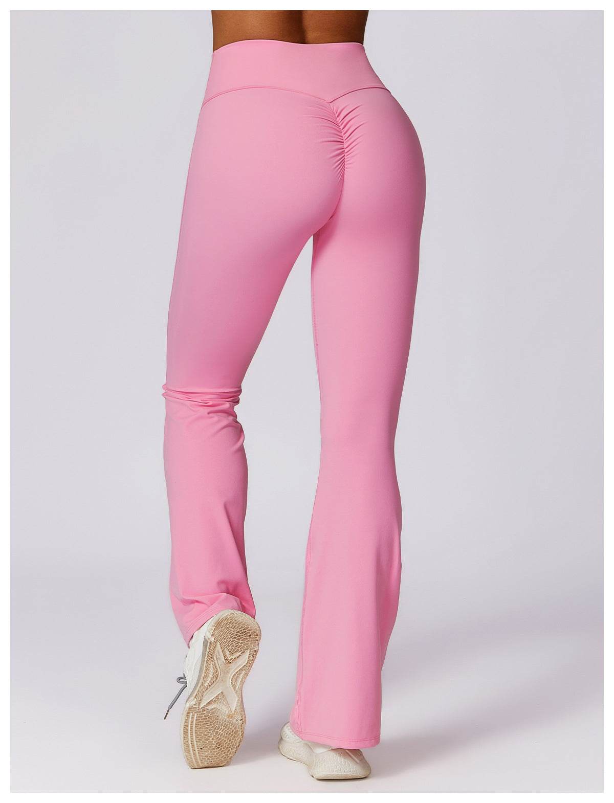 Soft brown flare leggings for gym and running - LANIZI