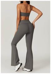 Soft grey workout set for a comfortable fitness session - LANIZI