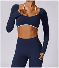 Versatile navy workout set for yoga and fitness routines - LANIZI