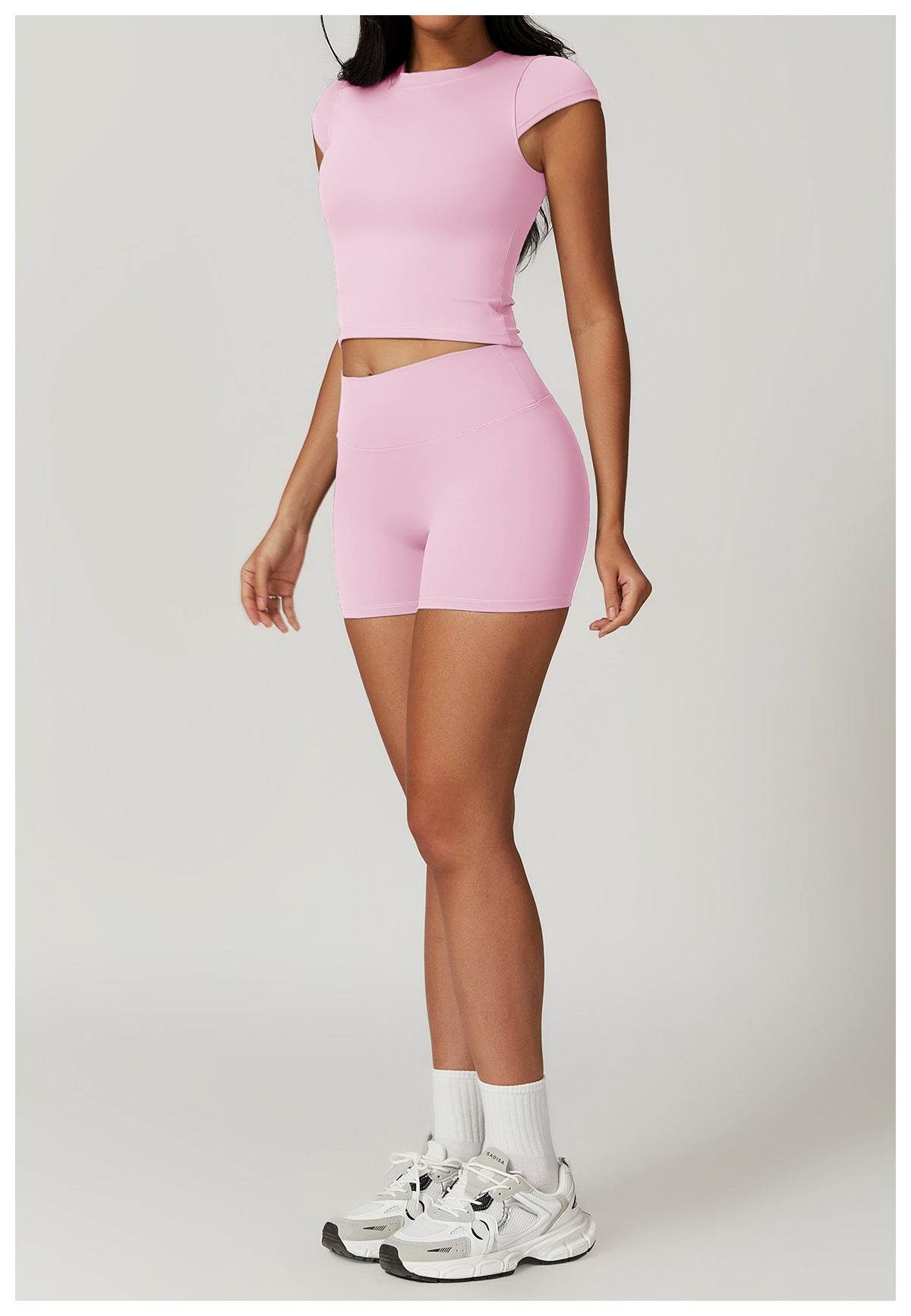 Comfortable and chic light pink workout sets for fitness - LANIZI