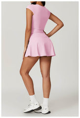 Versatile baby pink workout set for running and fitness - LANIZI