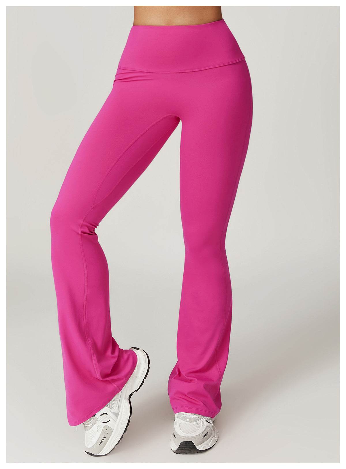 Soft brown flare leggings for gym and running - LANIZI