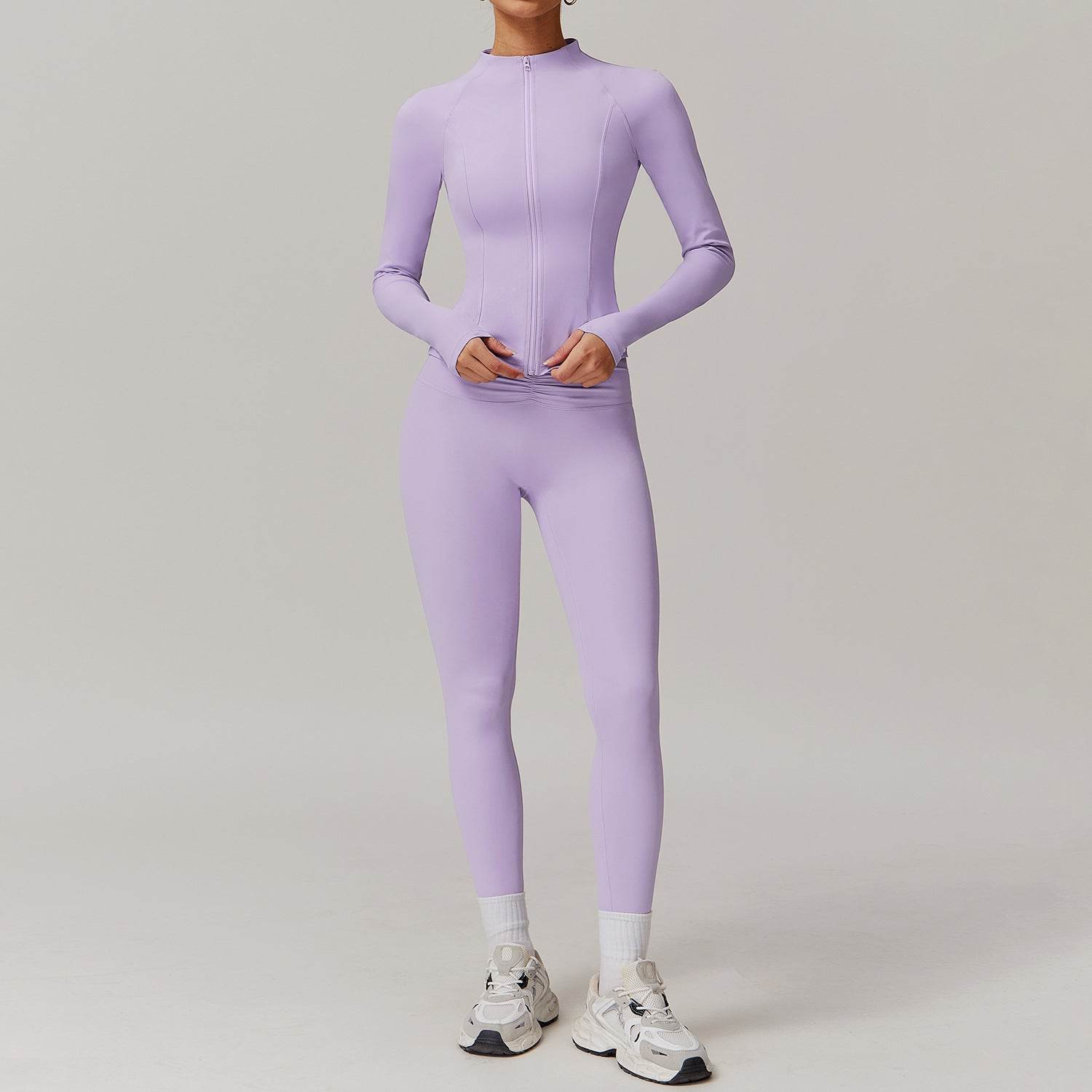 Stylish long sleeve workout sets for running - LANIZI