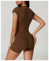 High-performance brown workout set for intense workouts - LANIZI