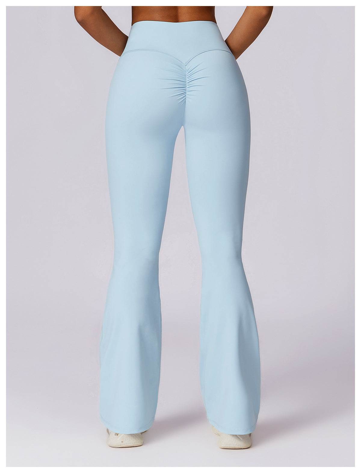 Soft brown flare leggings for gym and running - LANIZI