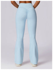 Soft brown flare leggings for gym and running - LANIZI