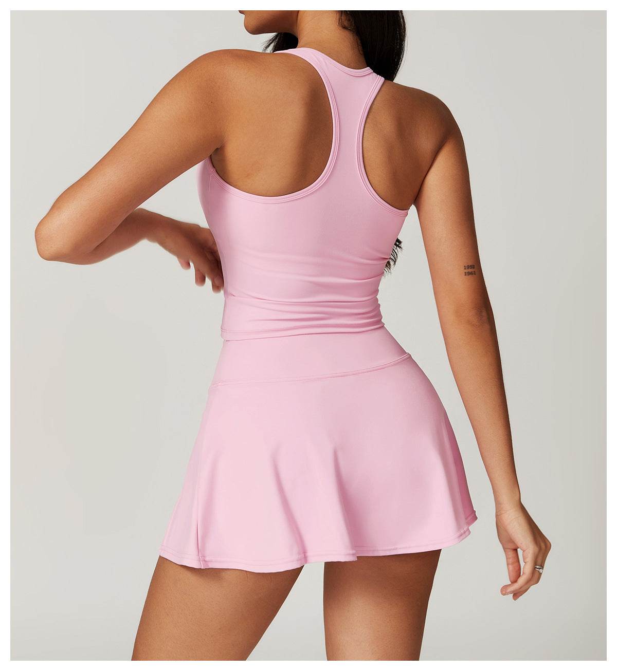 Comfortable and cute light pink workout set for yoga and gym - LANIZI