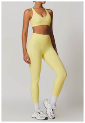 Stylish and energetic yellow workout set for active women - LANIZI