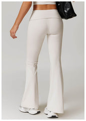 Soft grey flare leggings for gym and workouts - LANIZI