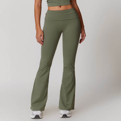 Soft grey flare leggings for gym and workouts - LANIZI