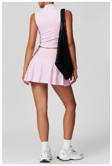 Versatile light pink workout set for running and fitness - LANIZI