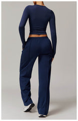 Versatile cream workout set for yoga, gym, and running - LANIZI