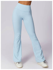Soft brown flare leggings for gym and running - LANIZI