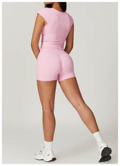 Comfortable and chic light pink workout sets for fitness - LANIZI