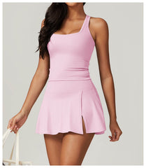 Comfortable and cute light pink workout set for yoga and gym - LANIZI