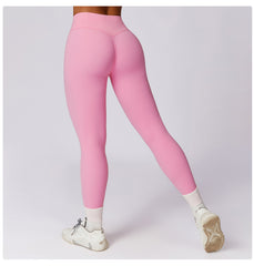 Stretchy hot pink leggings for workouts