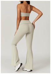 Soft grey workout set for a comfortable fitness session - LANIZI