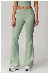 Soft grey flare leggings for gym and workouts - LANIZI