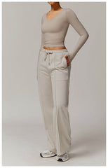 Versatile cream workout set for yoga, gym, and running - LANIZI