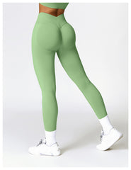 Stretchy womens red leggings for workouts