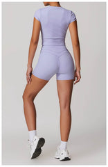Trendy purple workout set for an energetic workout look - LANIZI