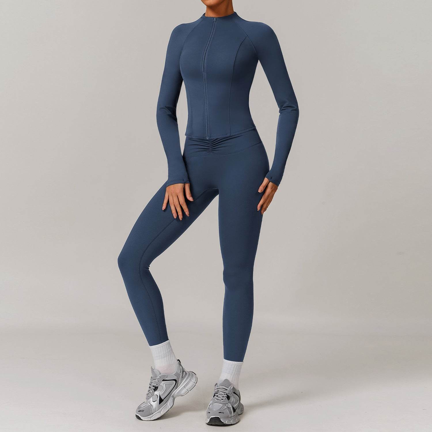 Stylish long sleeve workout sets for running - LANIZI