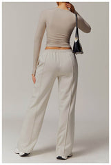 Versatile cream workout set for yoga, gym, and running - LANIZI