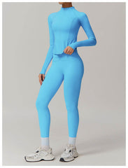 Stylish long sleeve workout sets for running - LANIZI
