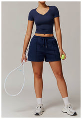 Classic navy blue workout set for every fitness routine - LANIZI