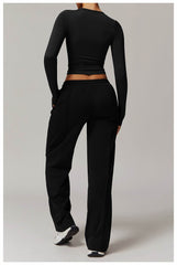 Versatile cream workout set for yoga, gym, and running - LANIZI