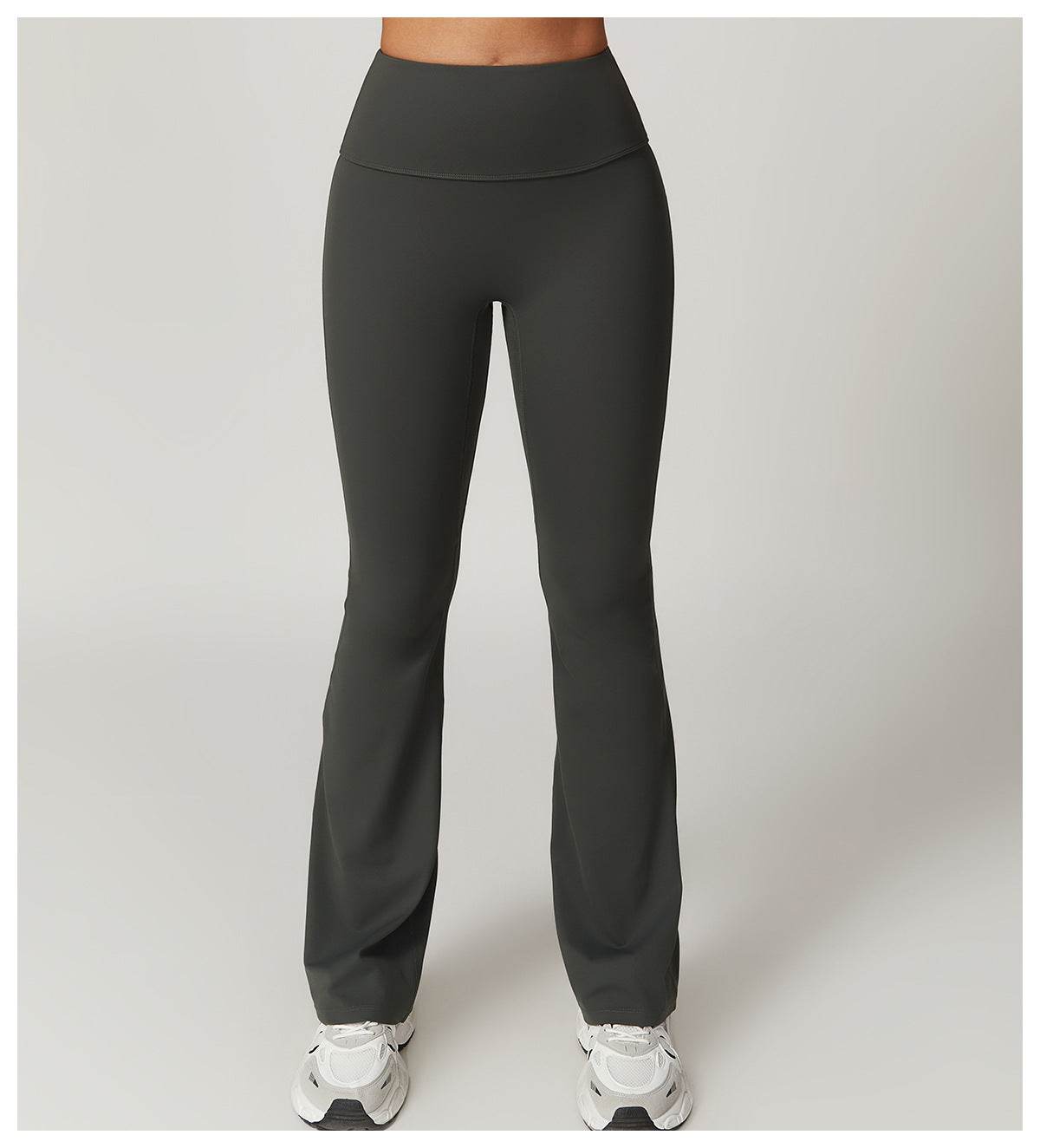 Soft brown flare leggings for gym and running - LANIZI