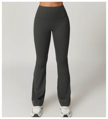 Soft brown flare leggings for gym and running - LANIZI