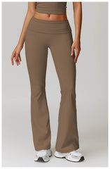 Soft grey flare leggings for gym and workouts - LANIZI