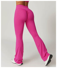 Soft brown flare leggings for gym and running - LANIZI