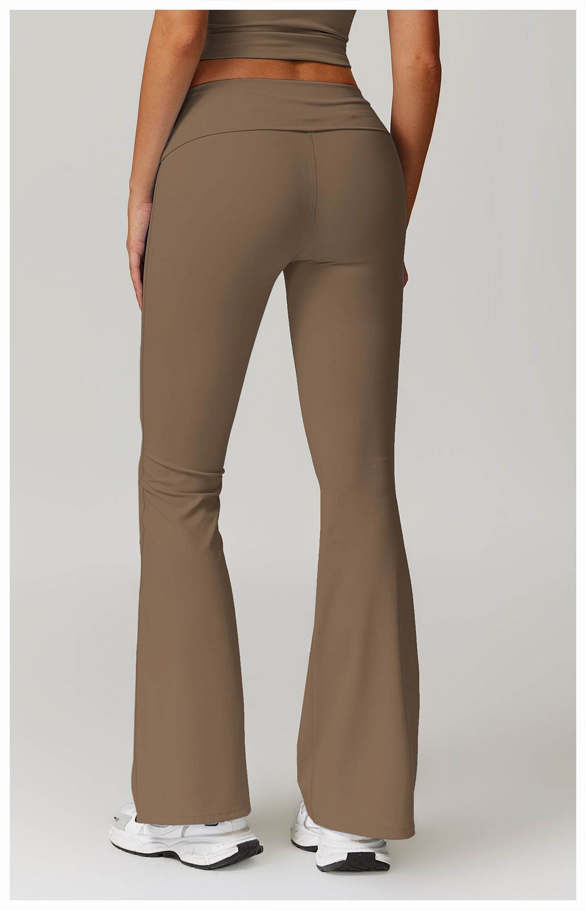 Soft grey flare leggings for gym and workouts - LANIZI