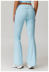 Soft grey flare leggings for gym and workouts - LANIZI