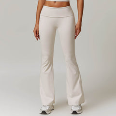 Soft grey flare leggings for gym and workouts - LANIZI