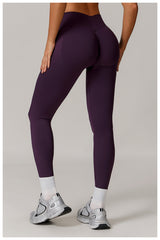Stretchy womens red leggings for workouts