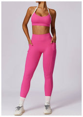 Comfortable and stylish hot pink workout set for women - LANIZI