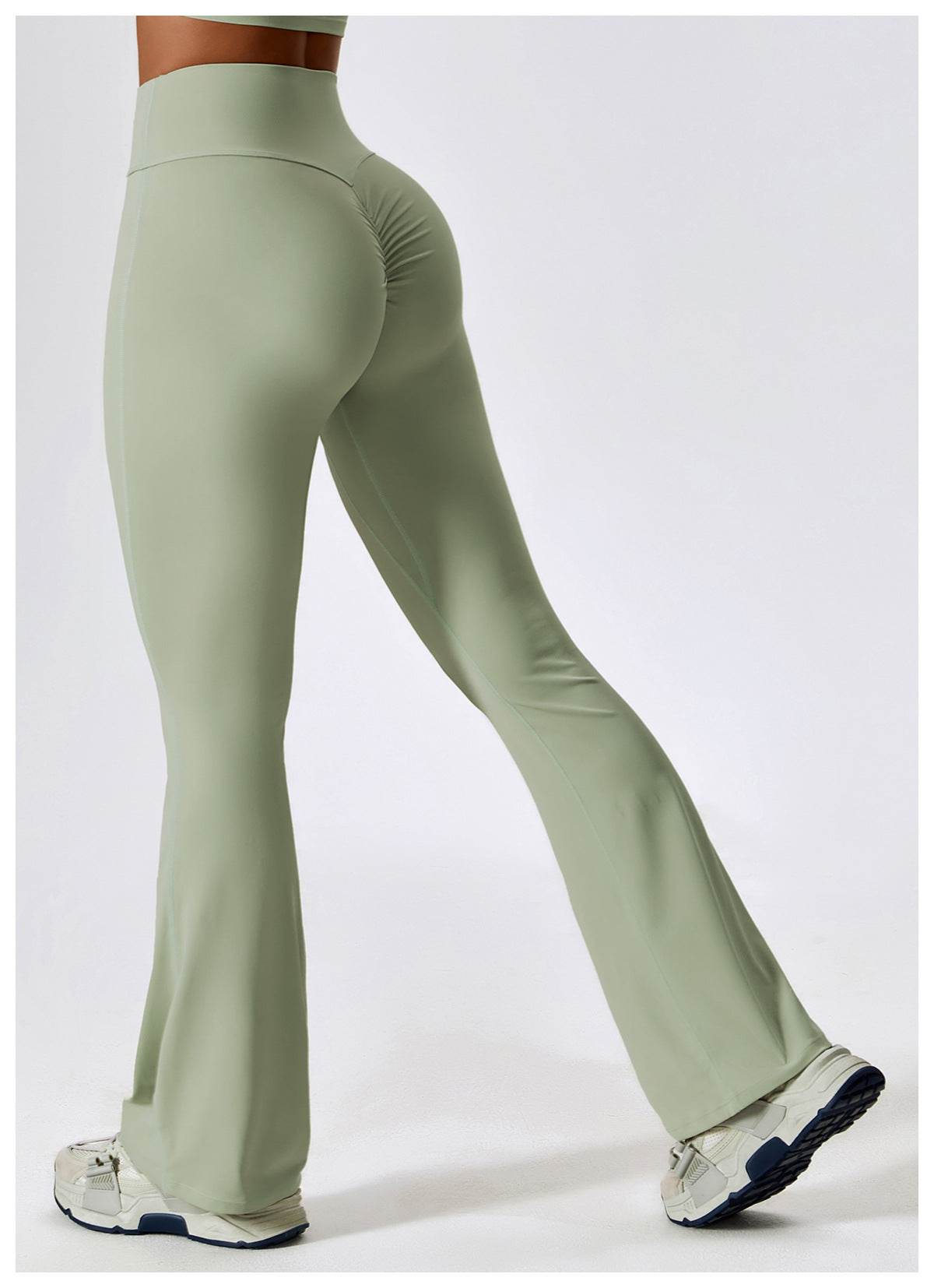 Soft brown flare leggings for gym and running - LANIZI