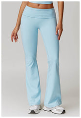 Soft grey flare leggings for gym and workouts - LANIZI