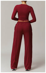 Versatile cream workout set for yoga, gym, and running - LANIZI