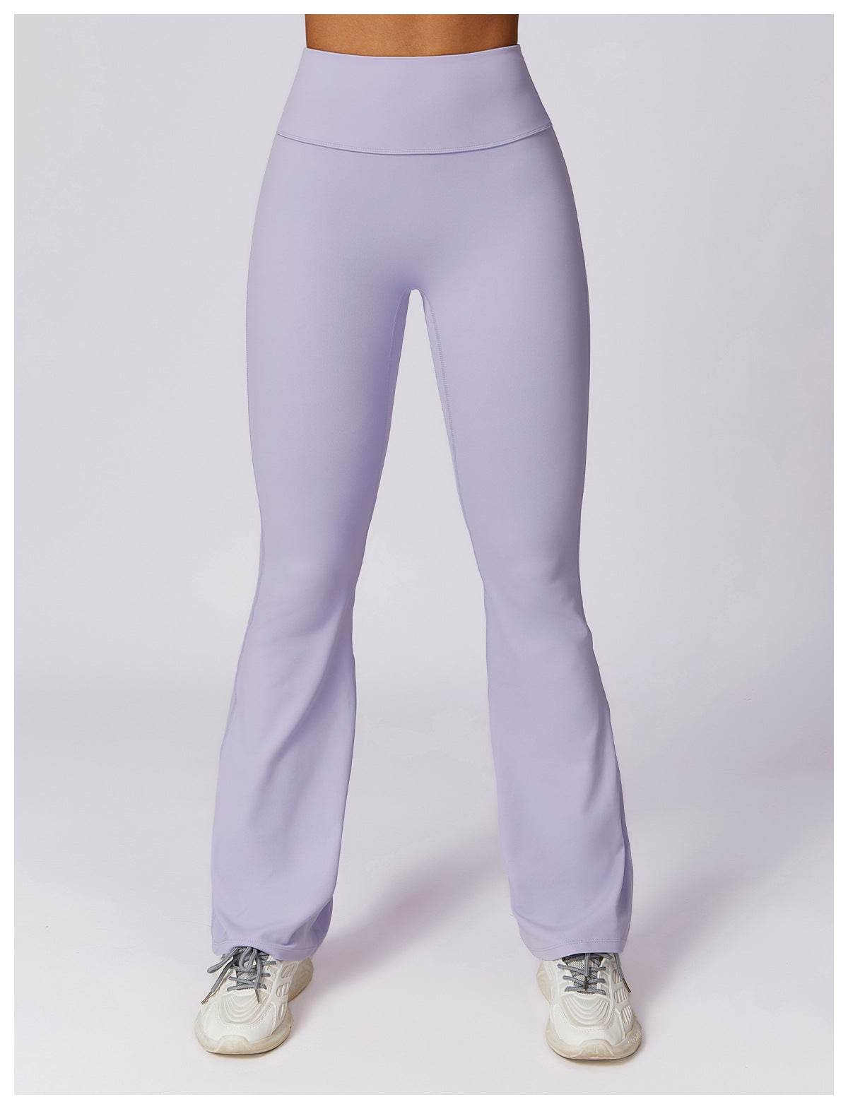 Soft brown flare leggings for gym and running - LANIZI