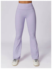 Soft brown flare leggings for gym and running - LANIZI